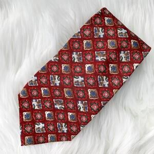 Vintage Christian Dior - Maroon multicolor silk neck tie